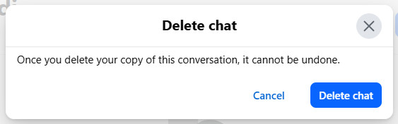 Confirm Delete Chat Desktop