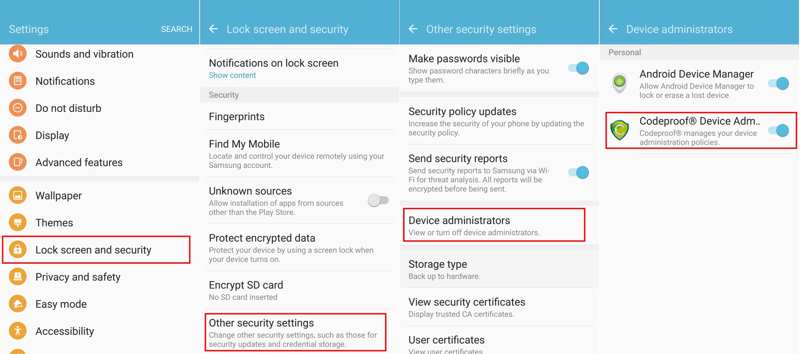 Disable Admin Android