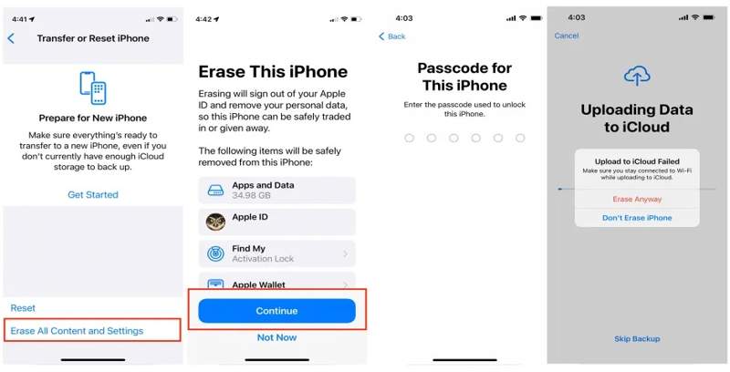 iPhone beállítások törlése