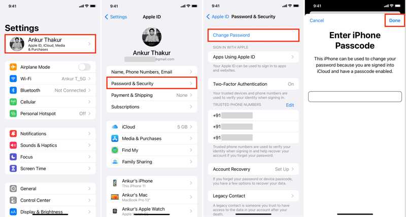 重置 iPhone Apple ID 密码