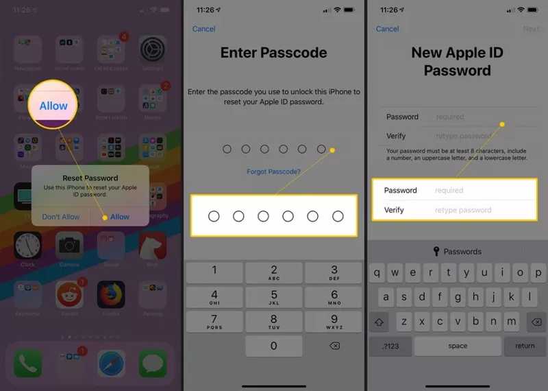 重置密码 受信任的 iPhone