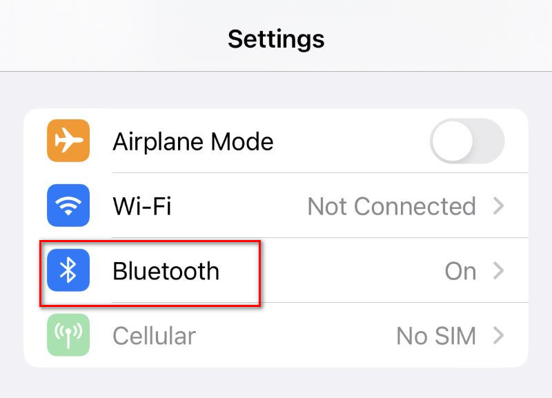 Ayarlar Bluetooth