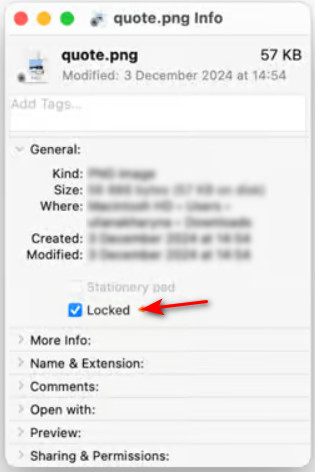 Uncheck Locked