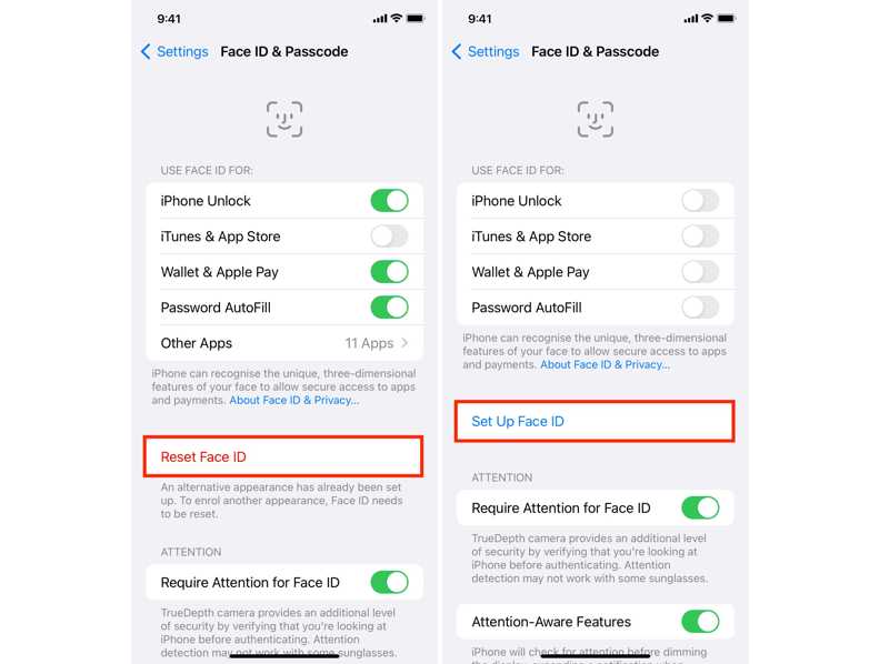 Face ID とは何か、Face ID をリセットする