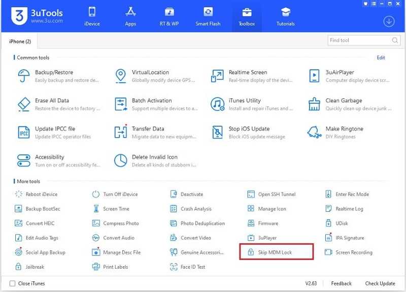 3Utools MDM Bypass