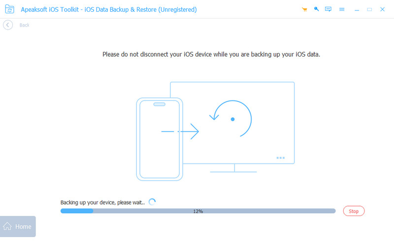 Apeaksoft Backup Process