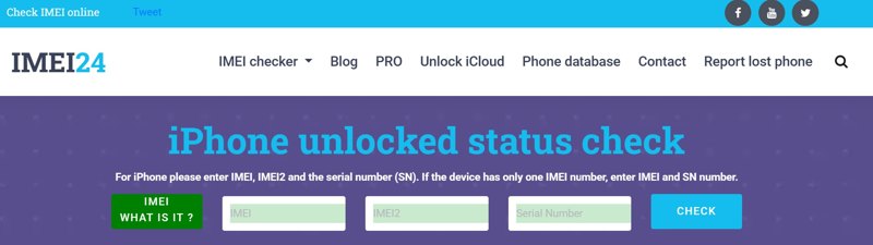 Sjekk iMei-statusen