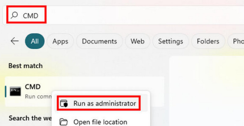CMD Futtatás adminisztrációként