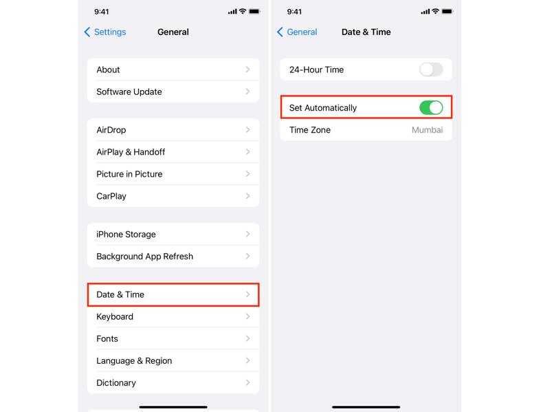 Korrekt datum iPhone