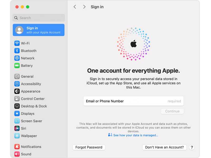 AppleID Mac létrehozása