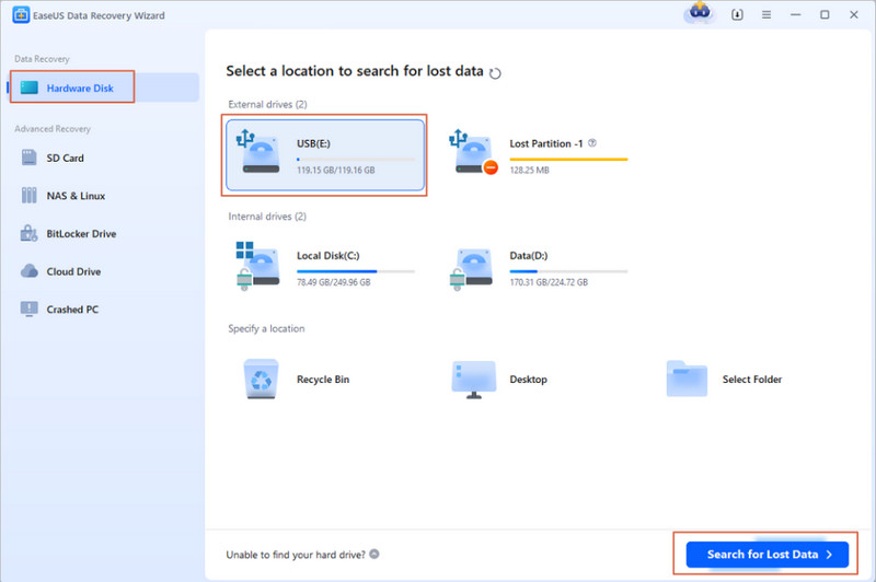Easeus Usb Recovery Interface