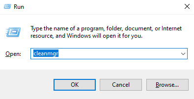 Enter Cleanmgr