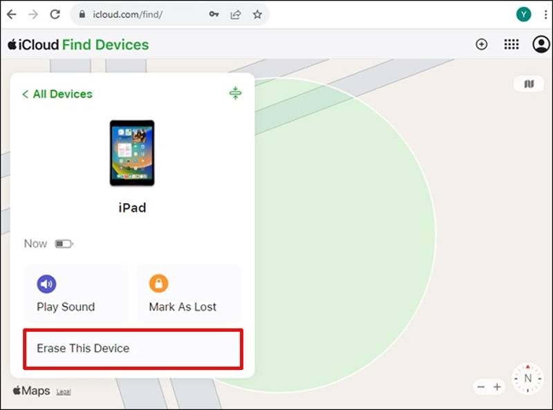 Slett iPad iCloud