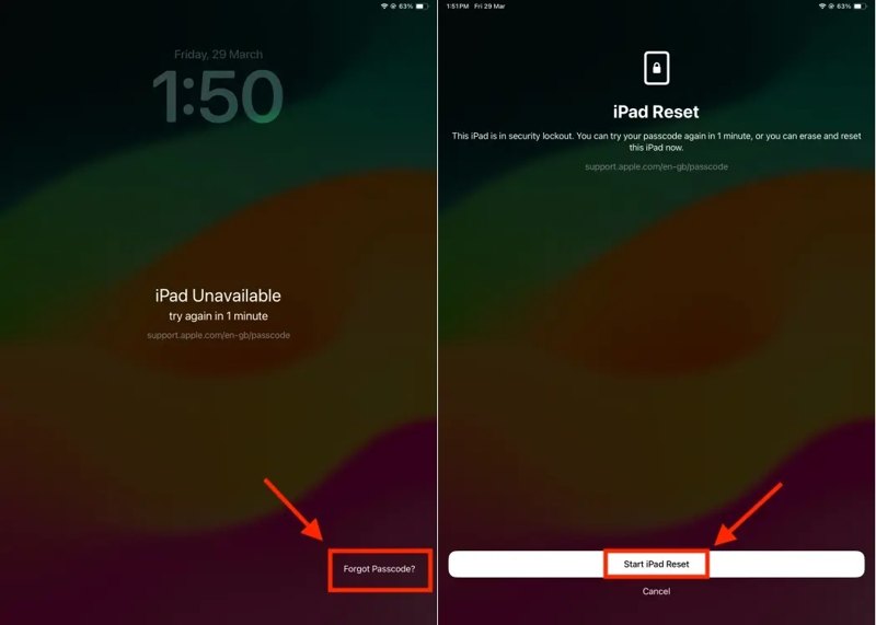 Erase iPad