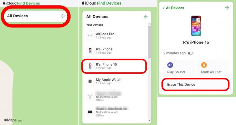 iPhone'u Çevrimiçi Sil