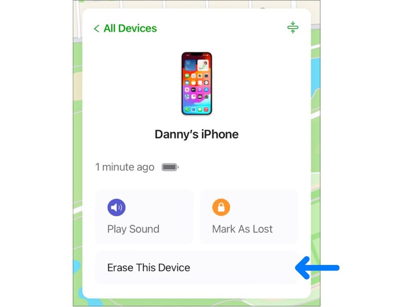 Znajdź mój Wymaż iPhone'a