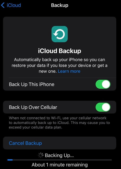 iCloudバックアップ時間