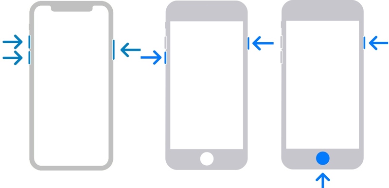 Mode de récupération de l'iPhone Forcer le redémarrage