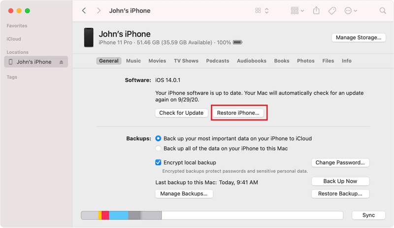 iPhone Touch Screen Not Working Restore iPhone Finder