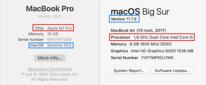 Mac processzor és Mac verzió