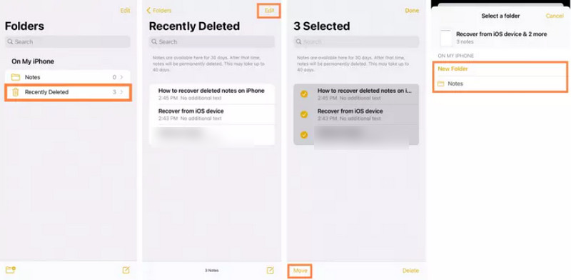Recover Notes From Recently Deleted
