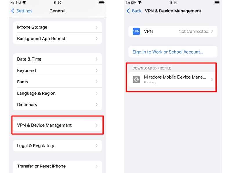 Remove Mdm