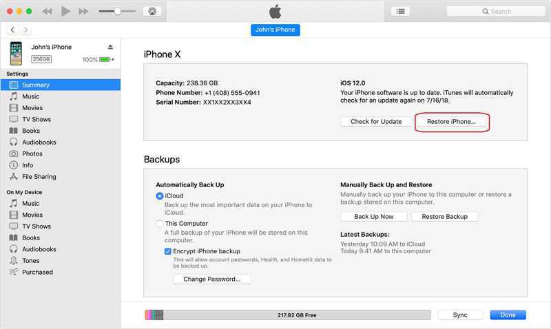 Remove Restrictions Passcode Restore iPhone