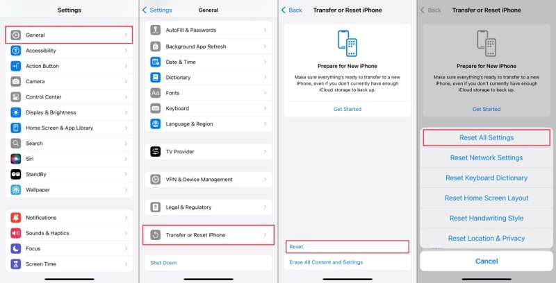 Reset All Settings