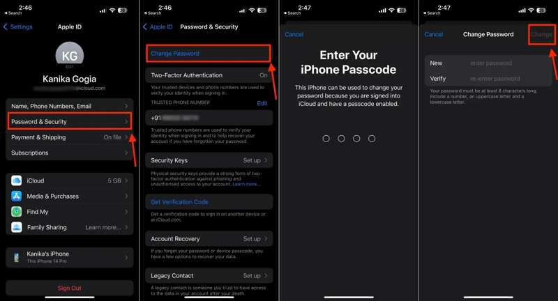 Nulstil adgangskode iPhone