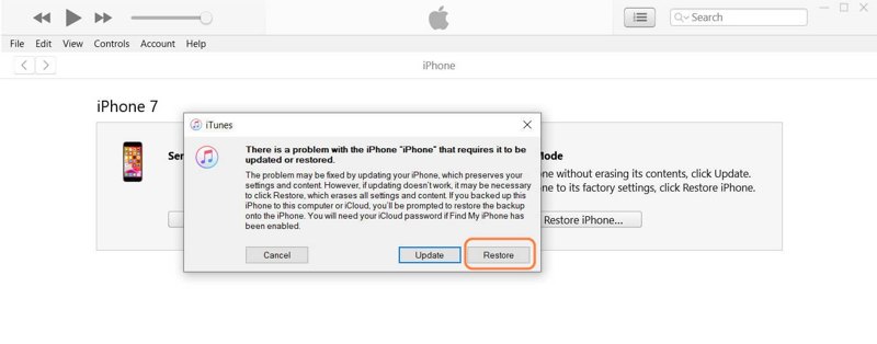 iTunes Kurtarma Modunu Geri Yükle