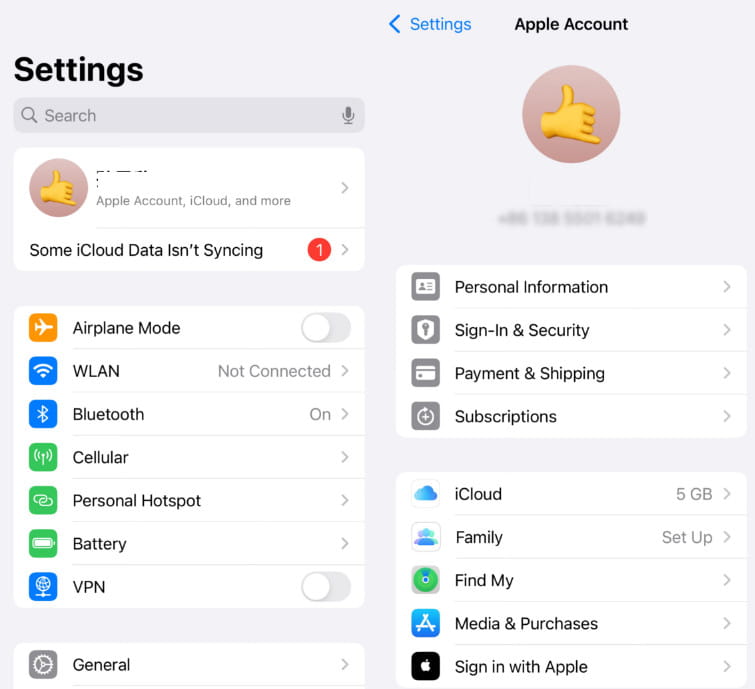 Configuración iCloud