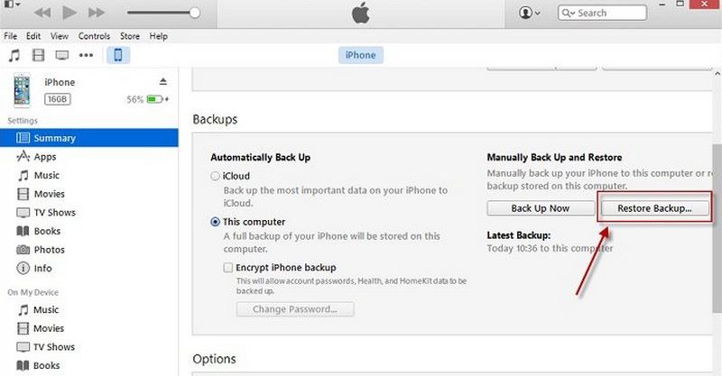 Summary Restore Backup