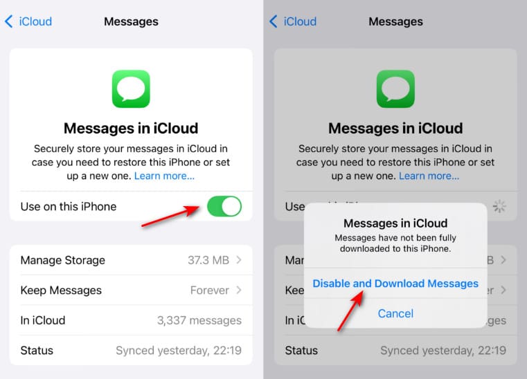 Desactivar el uso en este iPhone