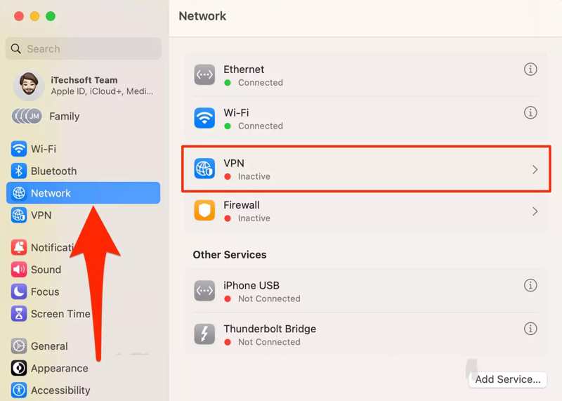 Stäng av VPN på Mac