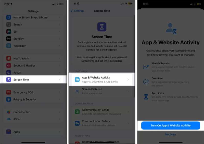 Turn on App Website Activity