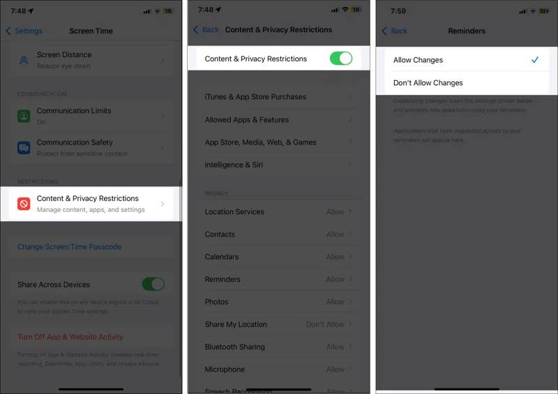 Turn on Content Privacy Restrictions