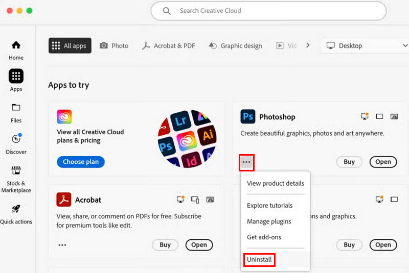 Uninstall Adobe Apps