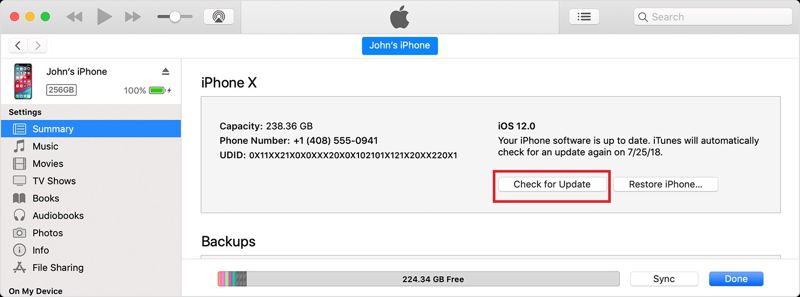 Update Software iTunes