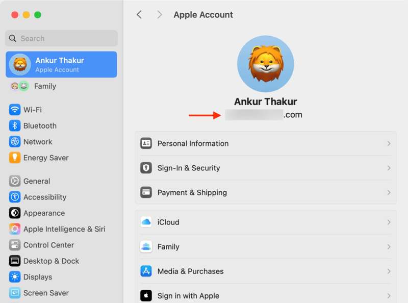 Zkontrolujte Apple ID na Macu