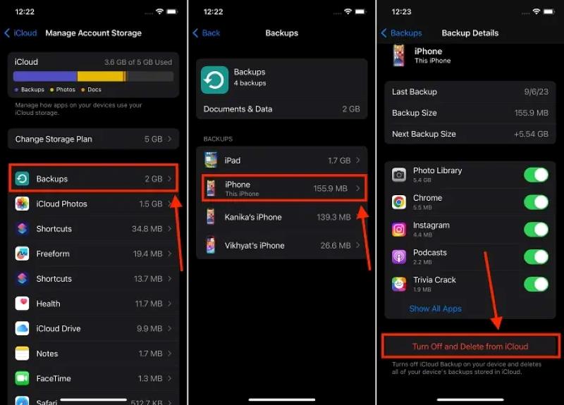 Delete Backup From icloud