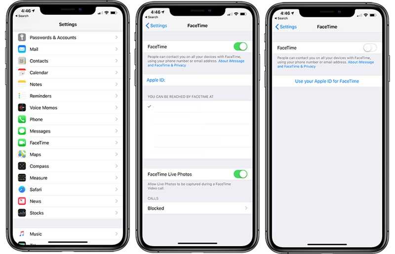 Disable Facetime