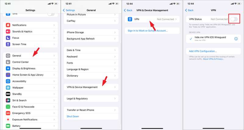Отключить VPN