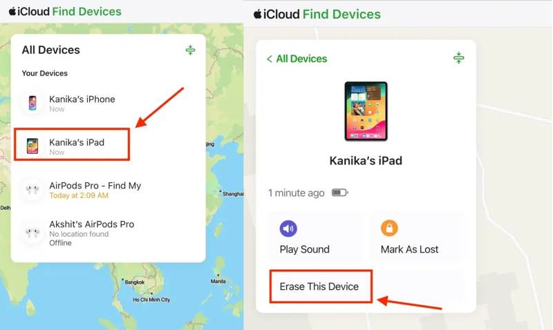 Erase iPad icloud