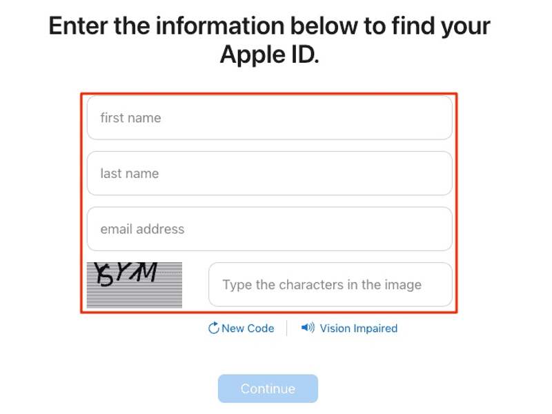 Find Appleid Iforgot