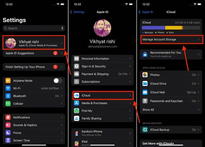 Managing icloud- Storage