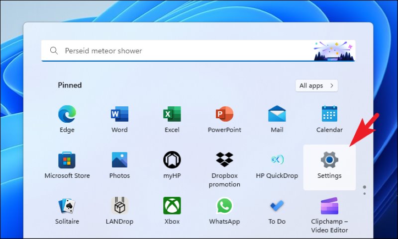 Open Windows Setting