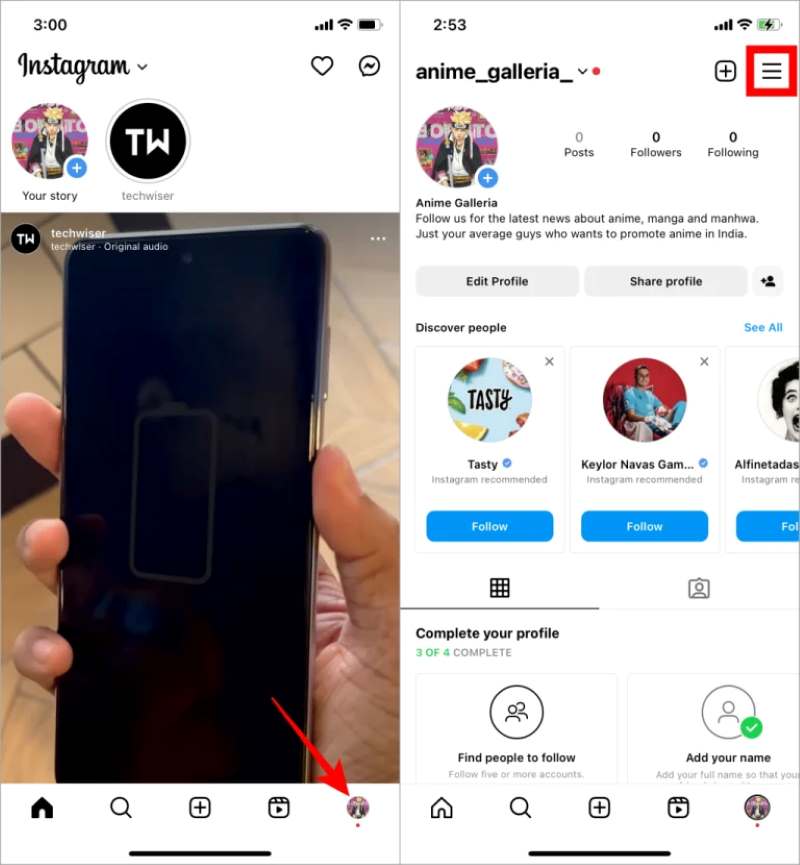 Profileinstellungen