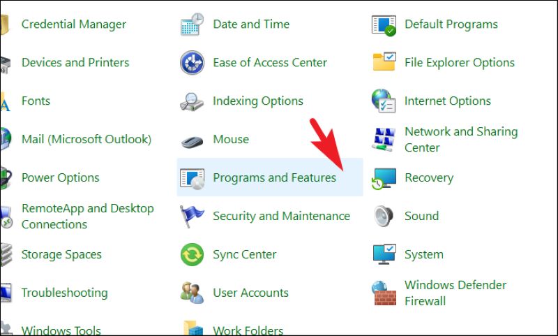 Programs And Features