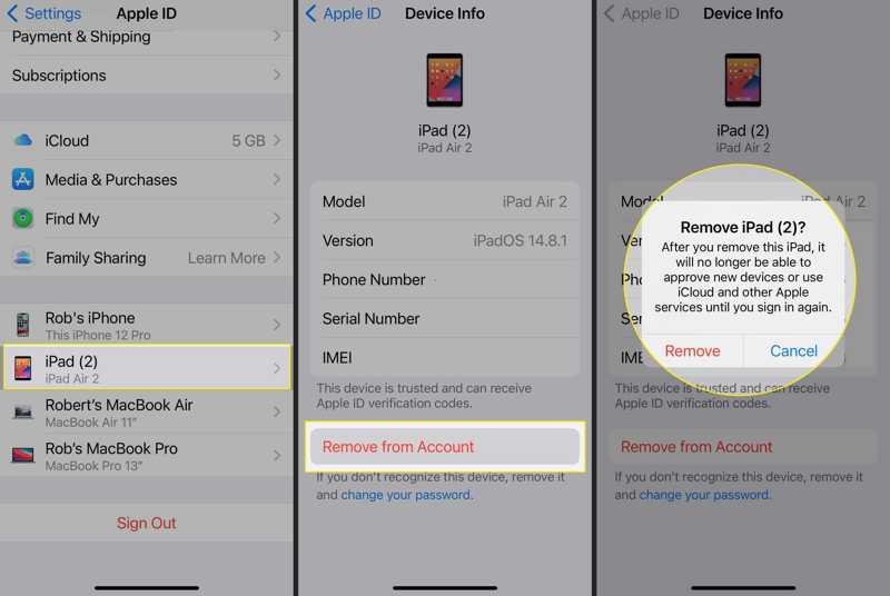 Remove Device Appleid Settings