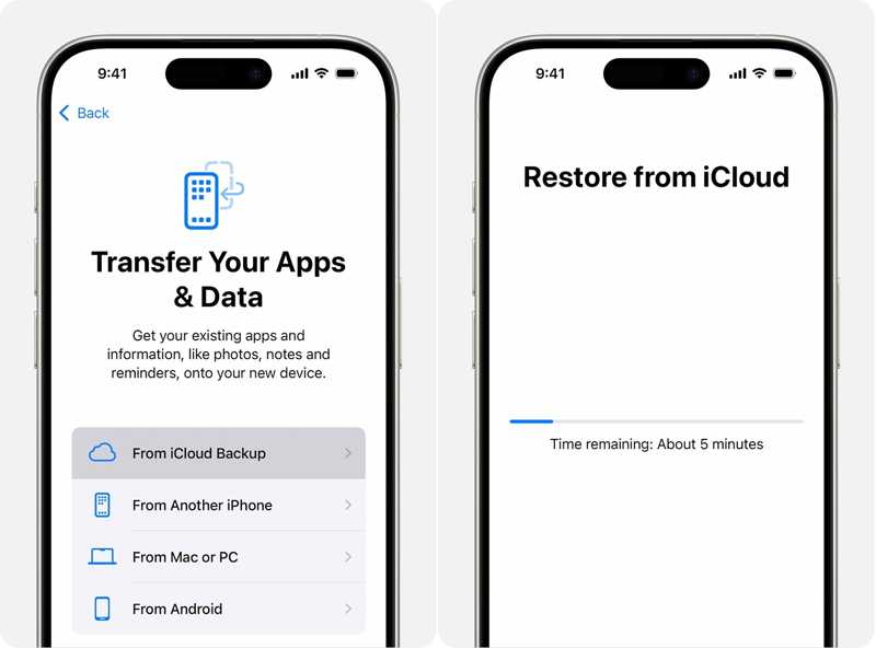 iCloudバックアップを復元する